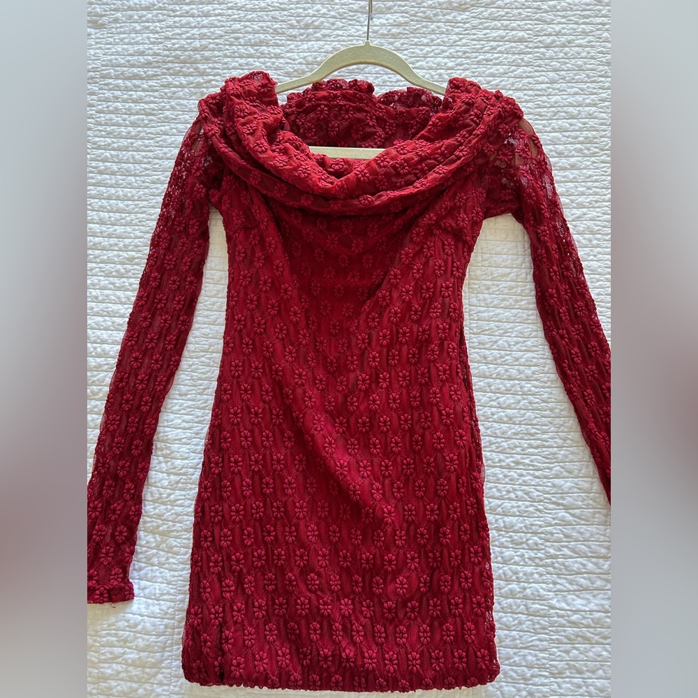 Bardot Off the Shoulder Red Maxi Dress